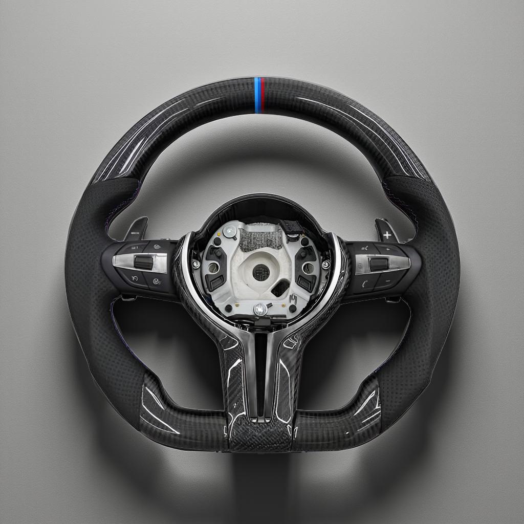 BMW F30 3-Series & F80 4-Series M Style Carbon Fiber Steering Wheel Full Set