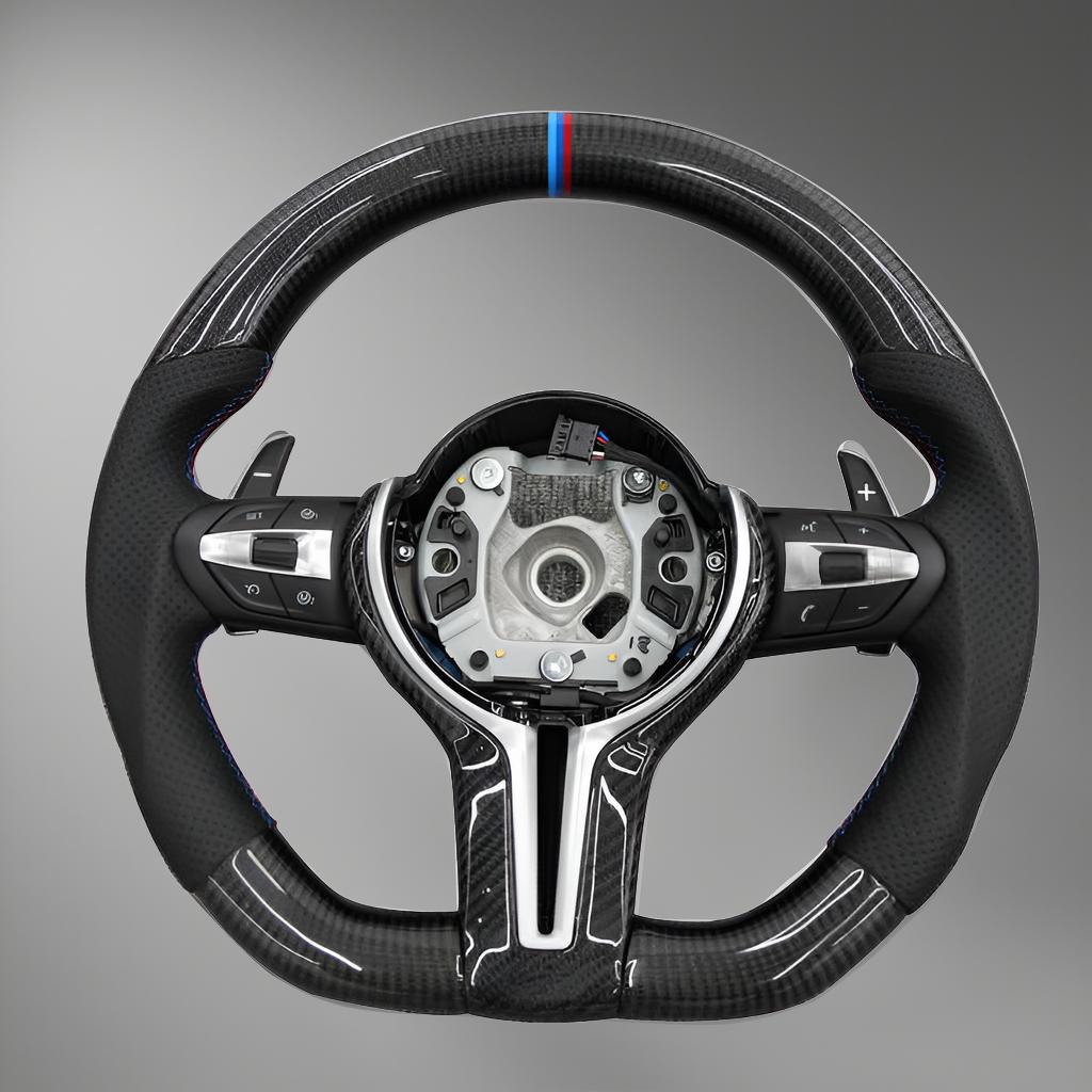 Custom Carbon Fiber Steering Wheel for BMW M2, M3, M4, M5, & M6 Full Set (F8x, F10, F20, F22, F30, F32, F36, F06, F07, E70)