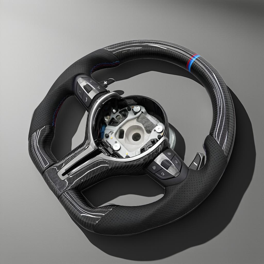 Customizable Carbon Fiber F10 M-Sport Steering Wheel for BMW F Series: F30, F80, F32, F22, F87 & More