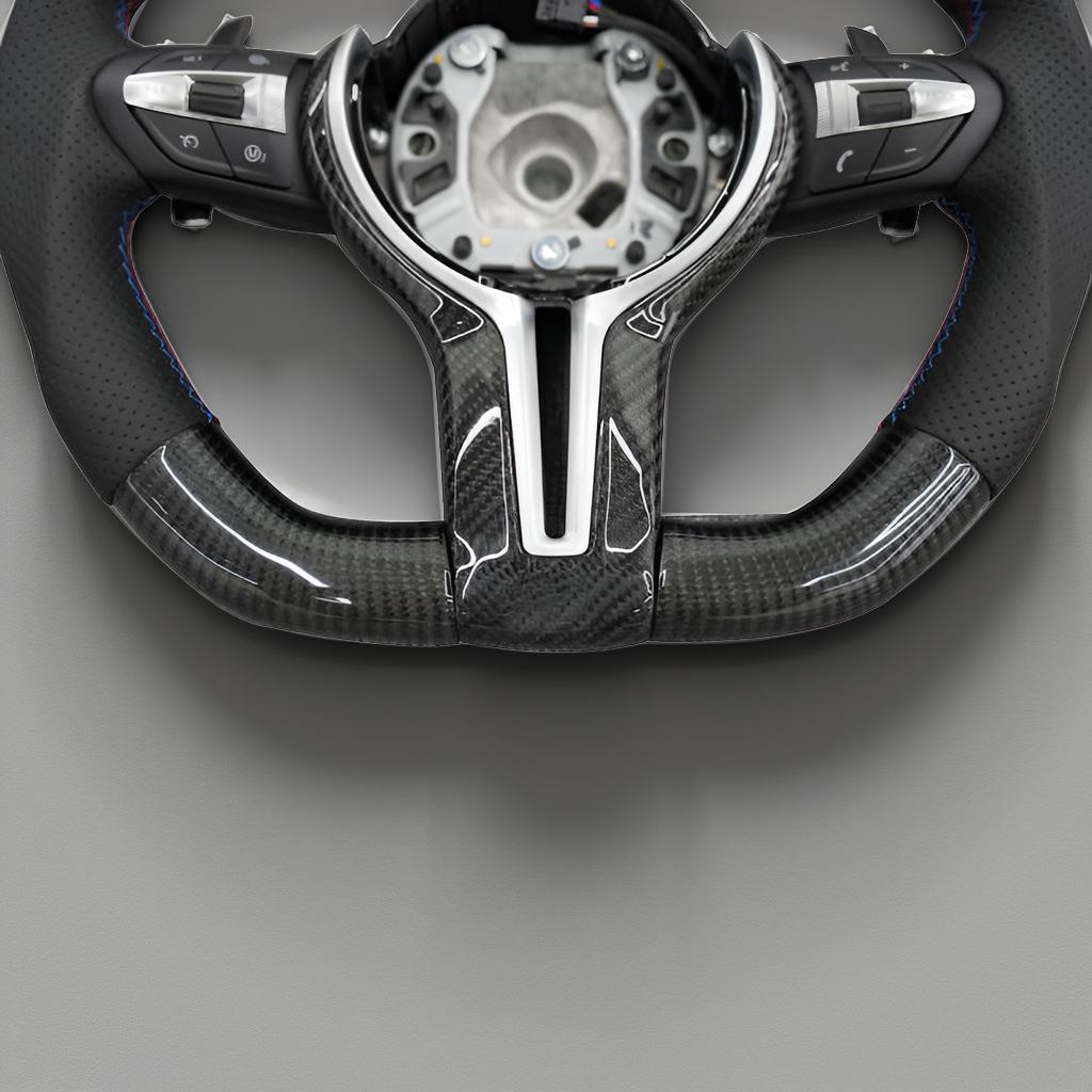 Custom Carbon Fiber Steering Wheel for BMW M2, M3, M4, M5, & M6 Full Set (F8x, F10, F20, F22, F30, F32, F36, F06, F07, E70)