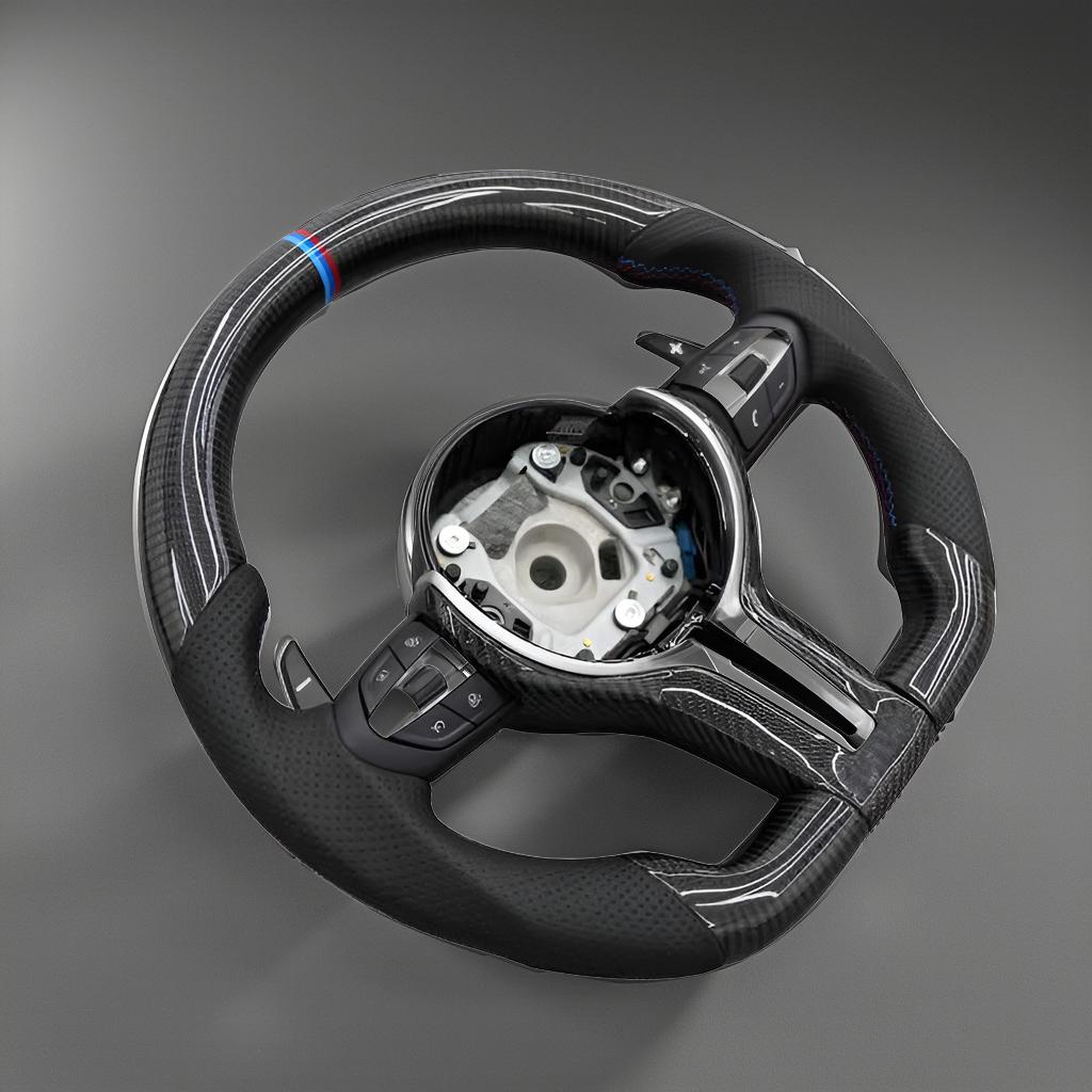 Customizable Carbon Fiber F10 M-Sport Steering Wheel for BMW F Series: F30, F80, F32, F22, F87 & More