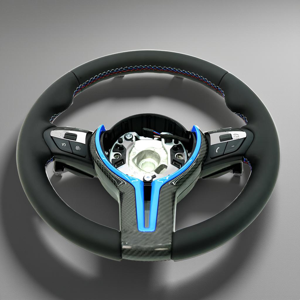 Steel Fork Design Nappa Leather Steering Wheel for BMW M Series, F Series, X3 F25, X4 F26, X5 F15, X6 F16 & More