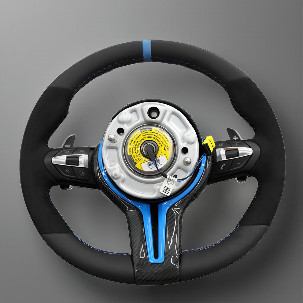 Blue Carbon Steering Wheel - High Performance for BMW 1, 2, 3, 4 Series (F20, F22, F30, F32) M2, M3, M4 - Full Set