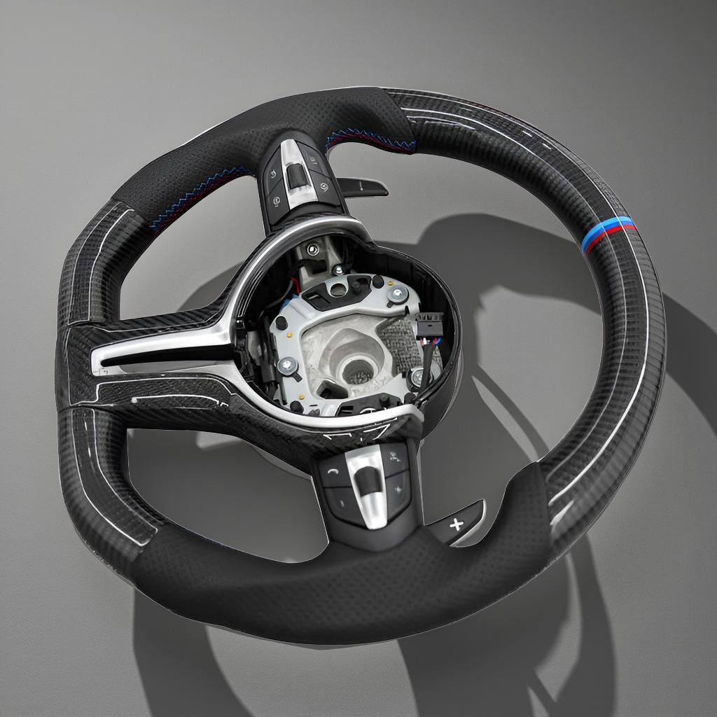Custom Carbon Fiber Steering Wheel for BMW M2, M3, M4, M5, & M6 Full Set (F8x, F10, F20, F22, F30, F32, F36, F06, F07, E70)