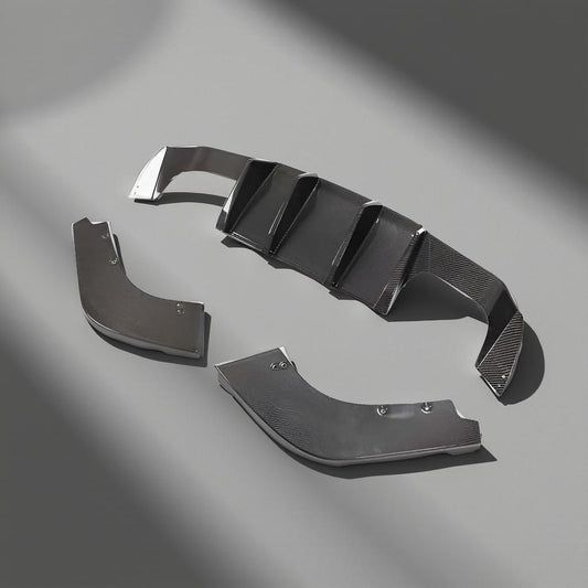 3-Piece Carbon Fiber Front Bumper Lip Splitter Set for BMW M2 Competition (F87, 2019-2021)