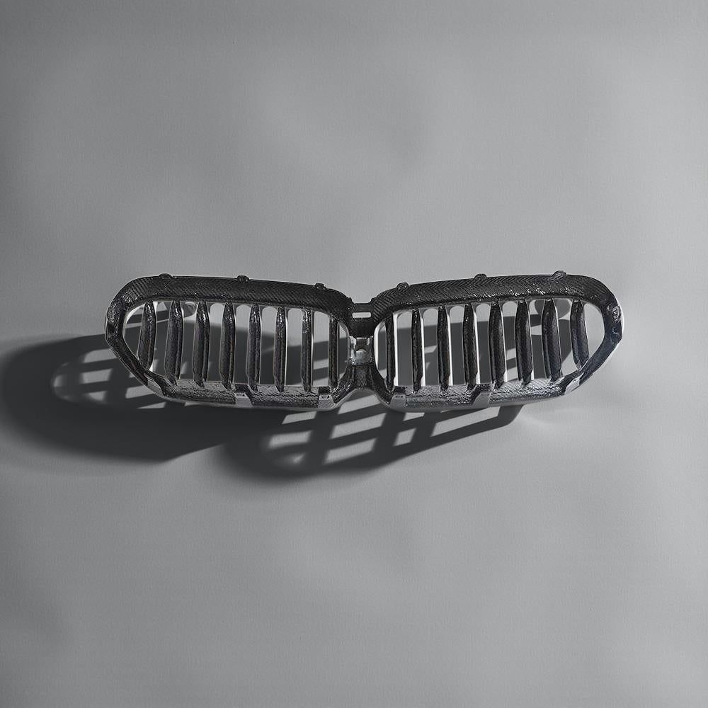 Dry Carbon Fiber G30 Single Slats Front Kidney Grille for BMW 5 Series G38 LCI 530i Sedan (2021-2023, ACC Version)