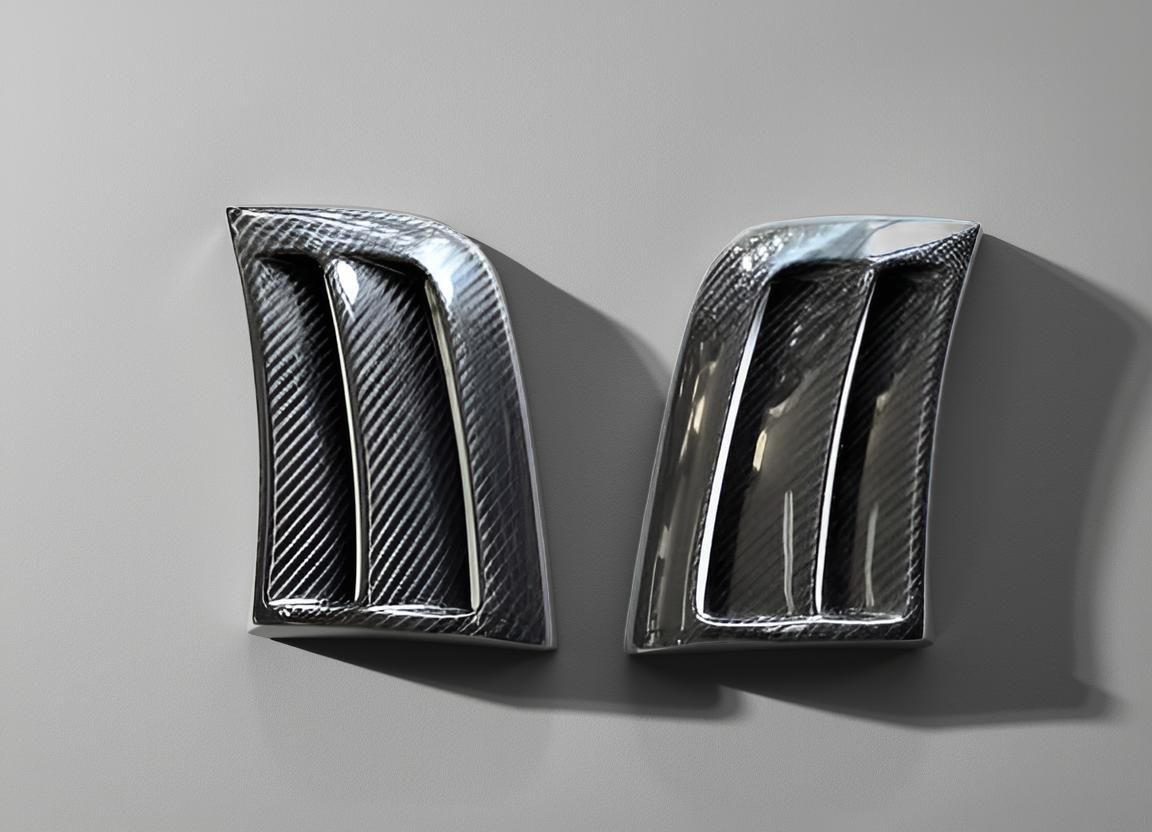 Carbon Fiber Front Bumper Vents Cover for Mercedes W204 AMG C63