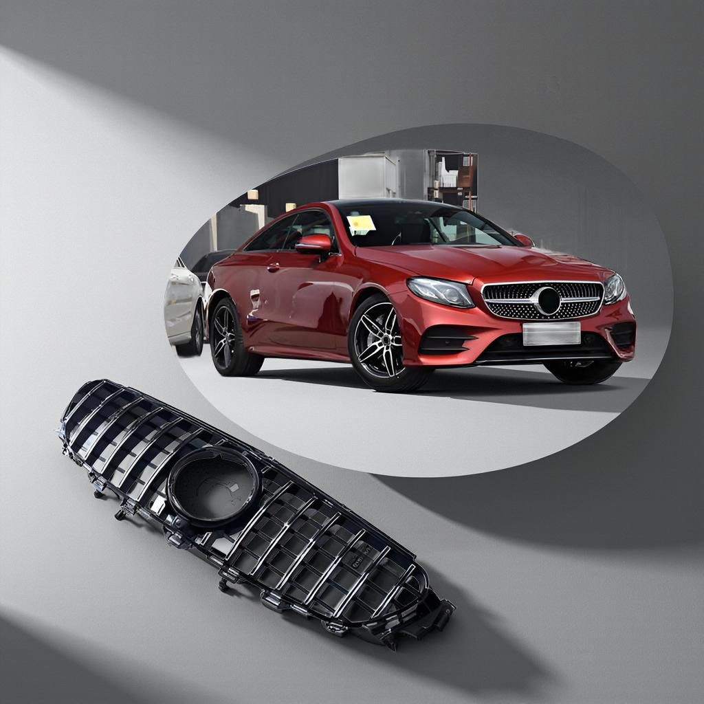 GT Style Grills for Mercedes Benz E-Class W213 & C238 - Compatible with E43 AMG, E200, E250, E300, E350, E400, E500, E550 (2017-2018)
