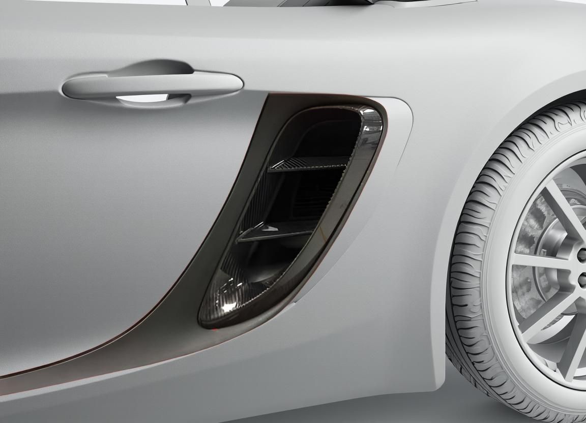 Porsche 718 Carbon Fiber Side Air Scoop Vents Cover (2016-2018)