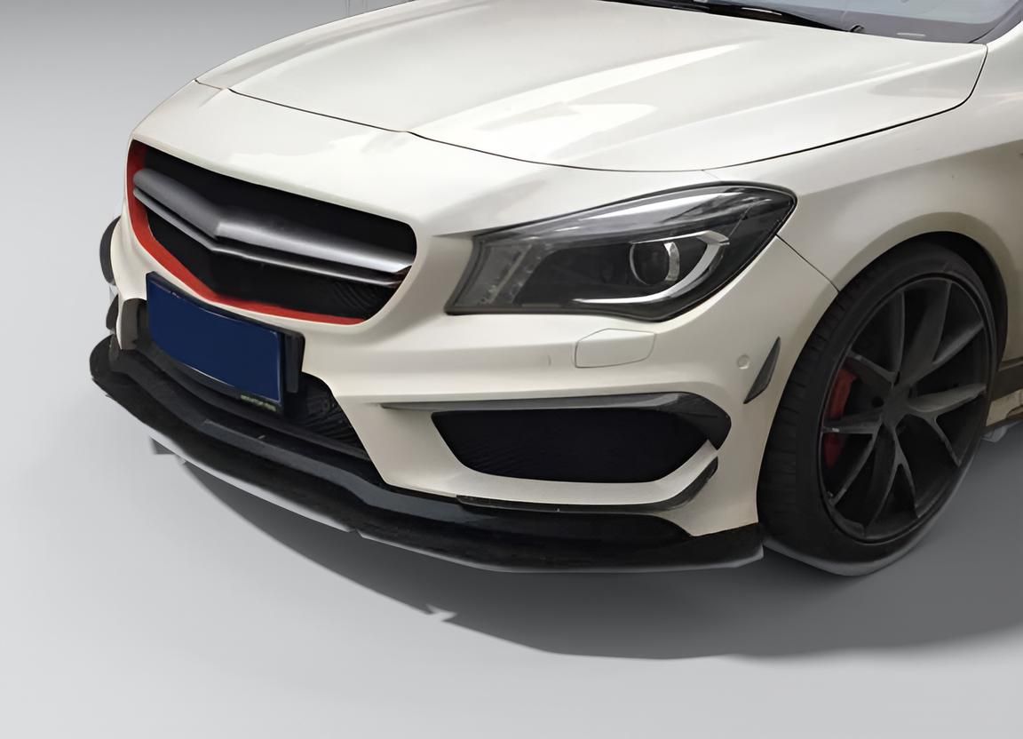 Mercedes CLA45 AMG W117/C117 Carbon Fiber Front Lip Splitter & Spoiler Fins