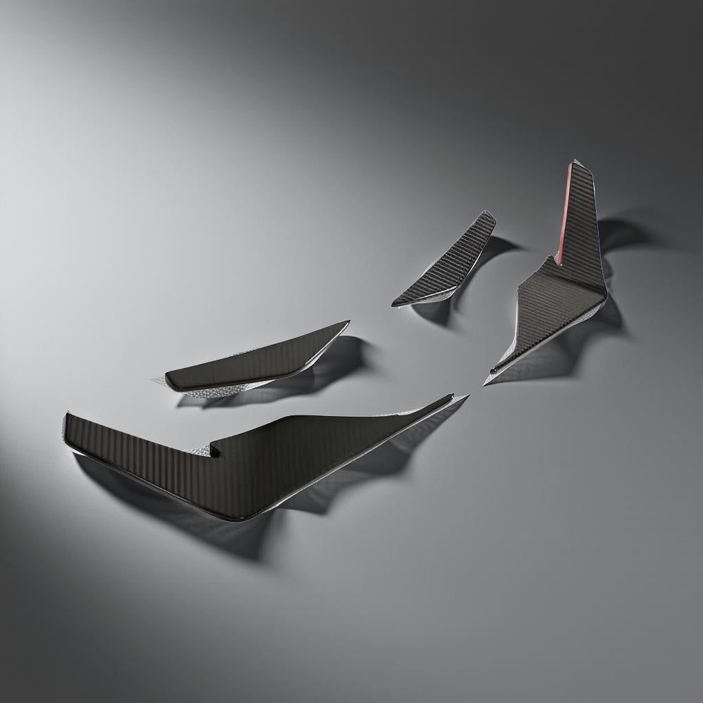Dry Carbon Front Bumper Canards - Audi R8 V10 GT Performance Coupe Facelift Edition (2023)
