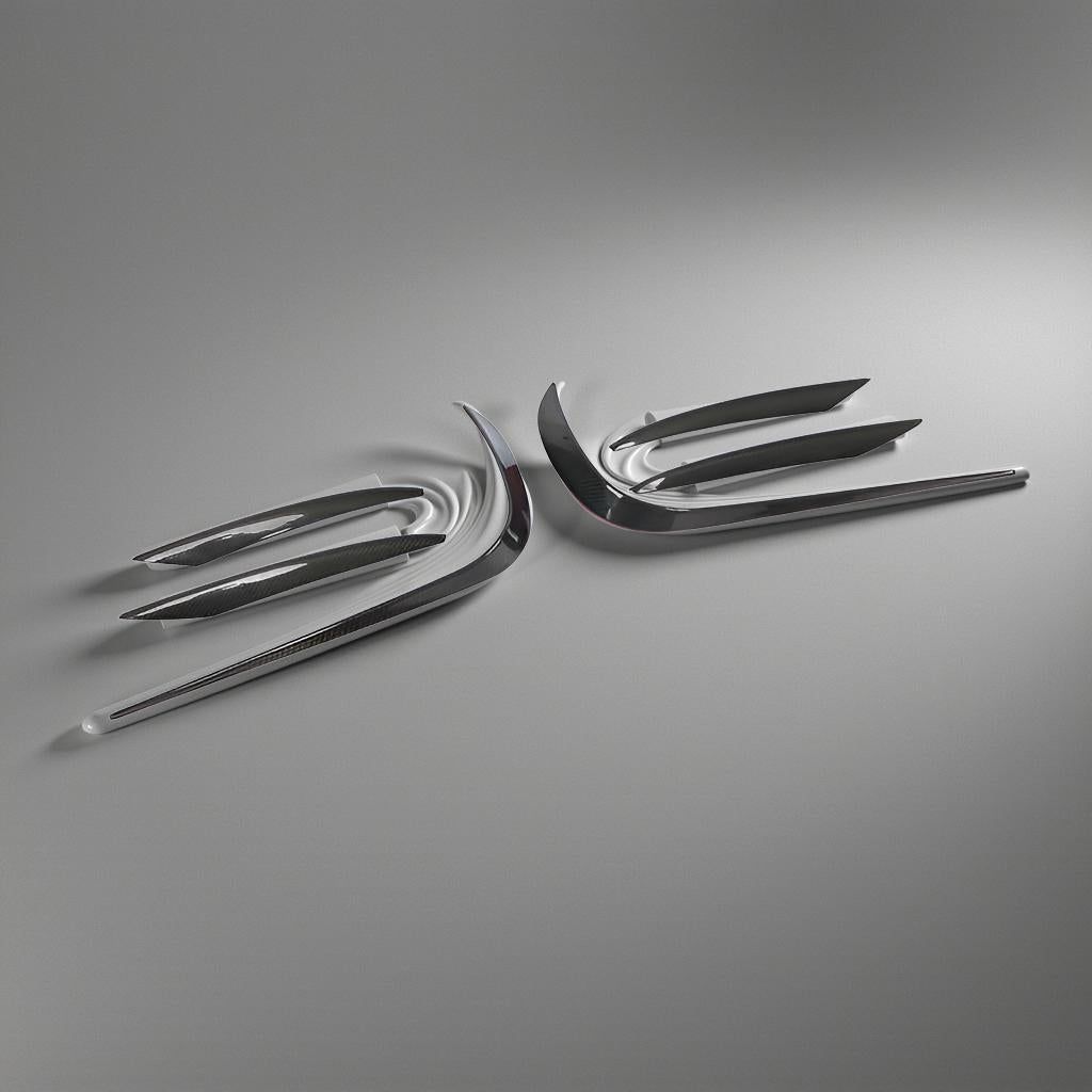 Front Bumper Canards for Mercedes-Benz E Class C238 & W213 Sport Sedan & Coupe (E250, E300, E400, 2017-2019)