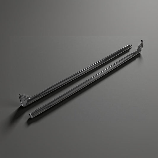 VW Golf 8 GTI Carbon Fiber Side Skirt Extensions (2021-2022)