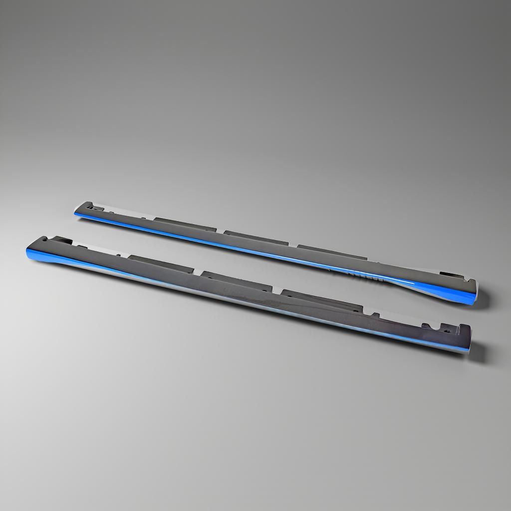 Blue Trim Carbon Fiber Side Skirts for Mercedes Benz CLA200, CLA250 & CLA45 AMG (2013-2018)