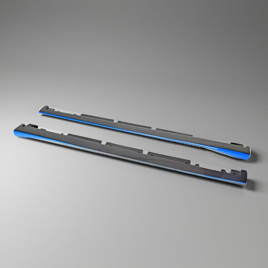 Blue Trim Carbon Fiber Side Skirts for Mercedes Benz CLA200, CLA250 & CLA45 AMG (2013-2018)