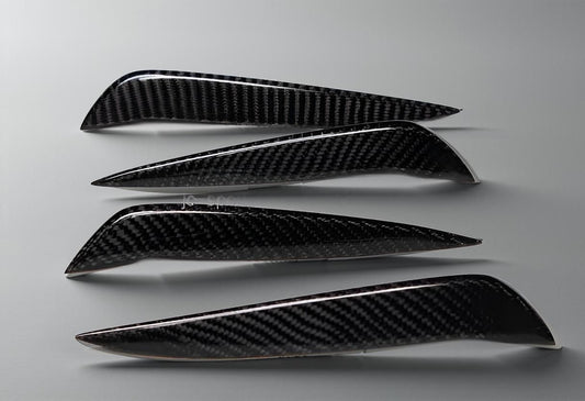 4x Carbon Fiber S3 Front Bumper Fins - Audi A3 8V Sedan (2014-2015)