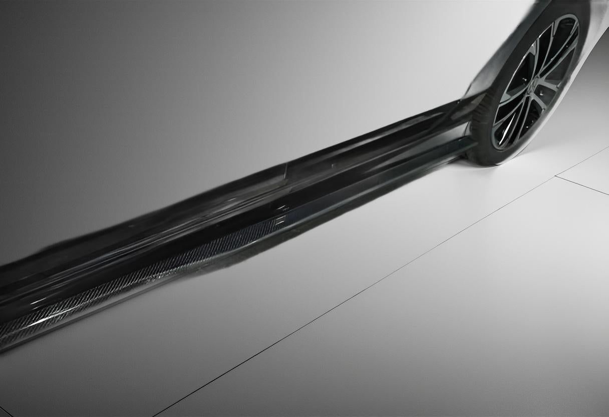 VW Golf MK7 R & R-Line Carbon Fiber Side Skirt Extension