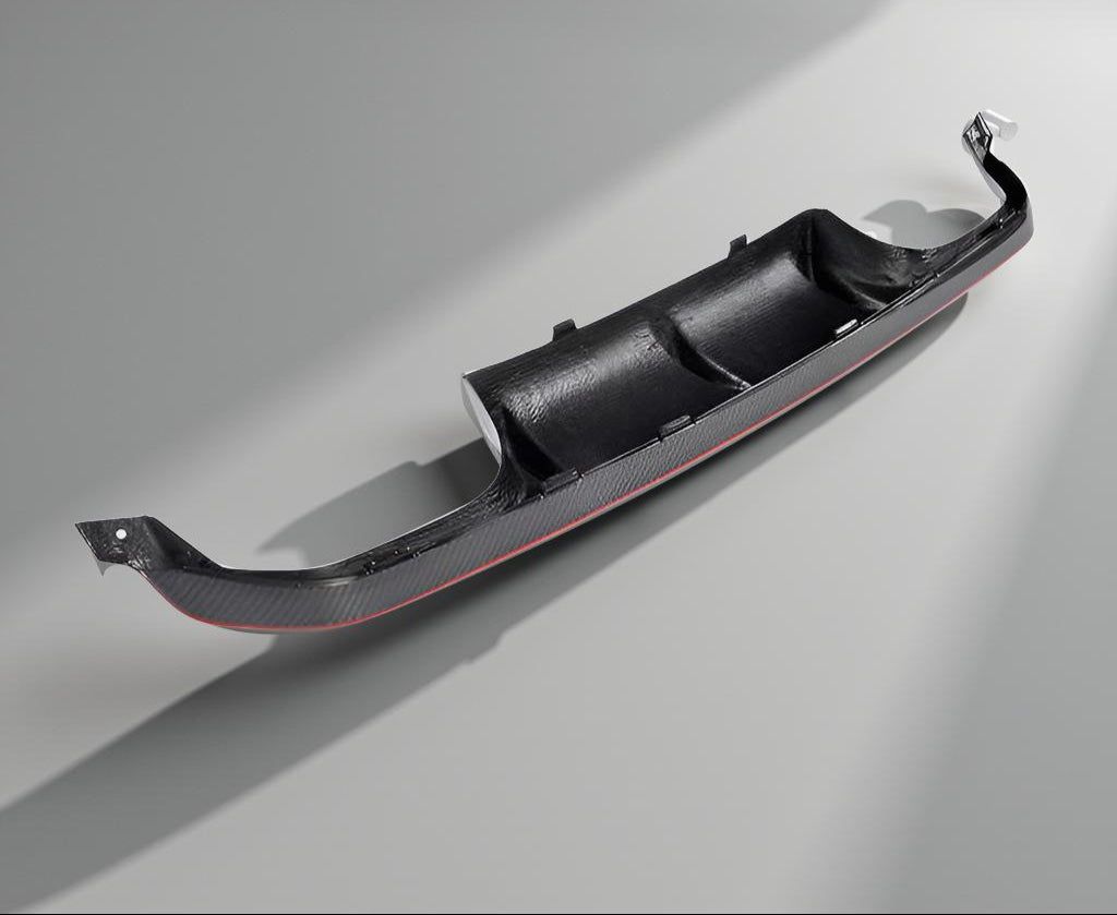 Custom Red Carbon Fiber Rear Lip Diffuser for BMW M3 & M4 (F80/F82), 2014-2018