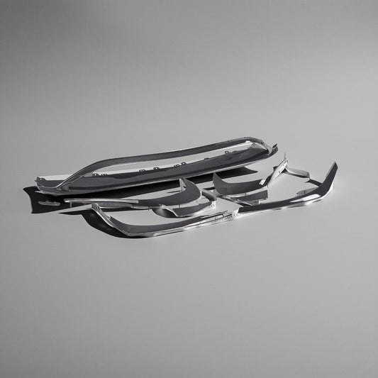 Black ABS Front Lip Splitters with Canards for Mercedes Benz A-Class (A180, A200, A250, A45 AMG) 2016-2017