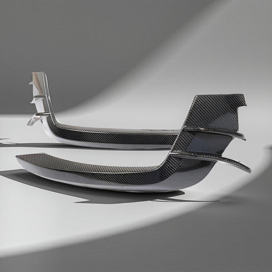 Style S6 Carbon Fiber Front Bumper Fins & Canards Covers for Audi A6 C7 SLINE (2016-2018)