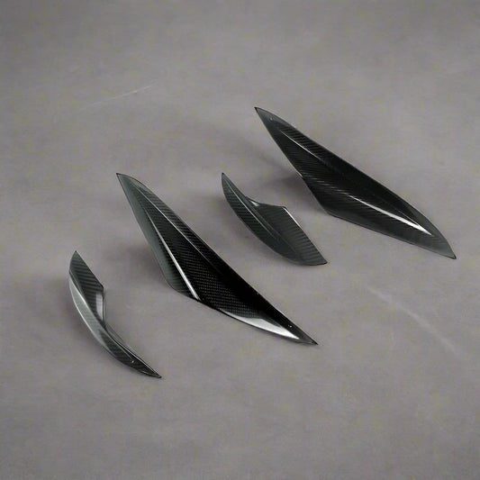 BMW 3 Series E90 E92 M3 E93 Carbon Fiber Front Splitter Fins (2006-2013)