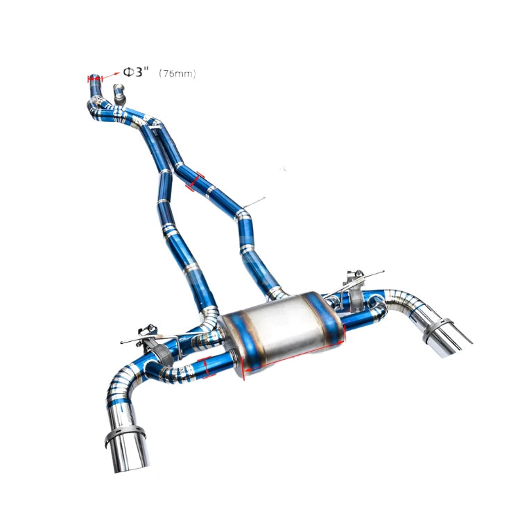 Valved Titanium Blue Exhaust Pipe for Toyota A90 Supra (2019-Present)