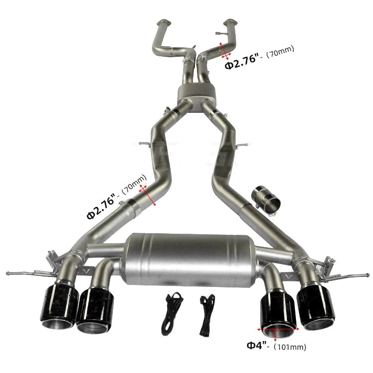 Valved Catback Exhaust System for BMW M3/M4 G80 G82 S58 3.0T (2021-Present)