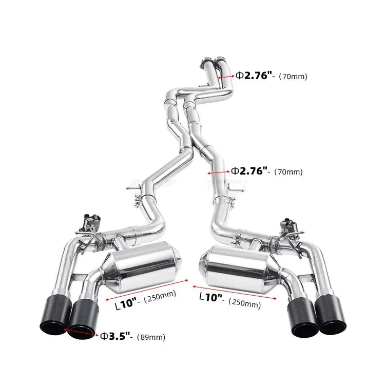 Valved Catback Exhaust System for BMW F87 M2 Competition (2016-2020) S58 3.0T