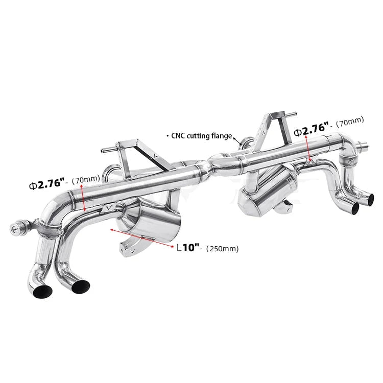 Valved Catback Exhaust System with Downpipe for Lamborghini Huracan 5.2L LP580-2 / LP610-4 (2014-Present)