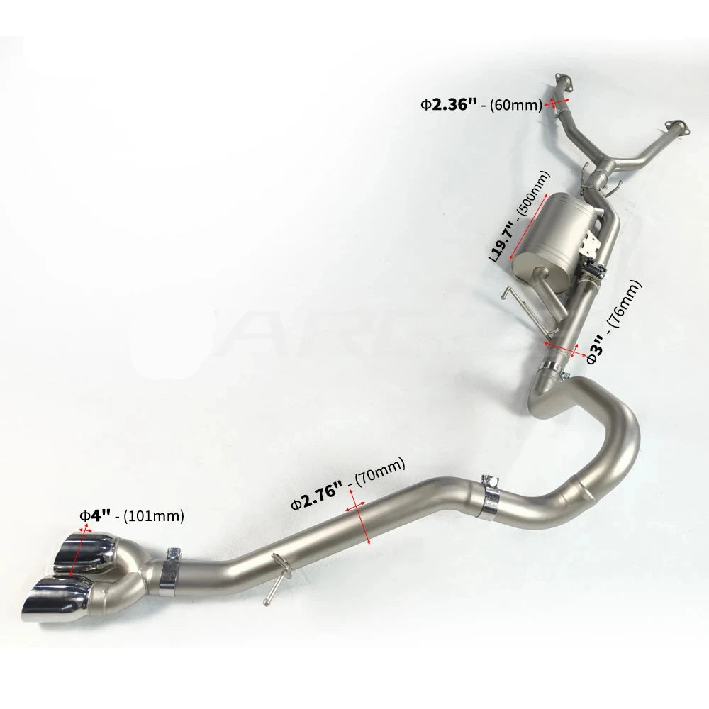 Valved Catback Exhaust System for Toyota Tundra V6 3.5TT (2022-Present)