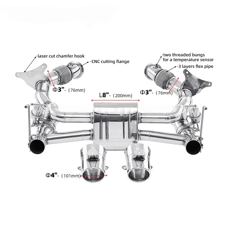 Valvetronic Exhaust Catback System: Ferrari 488 3.9L (2015-2018)