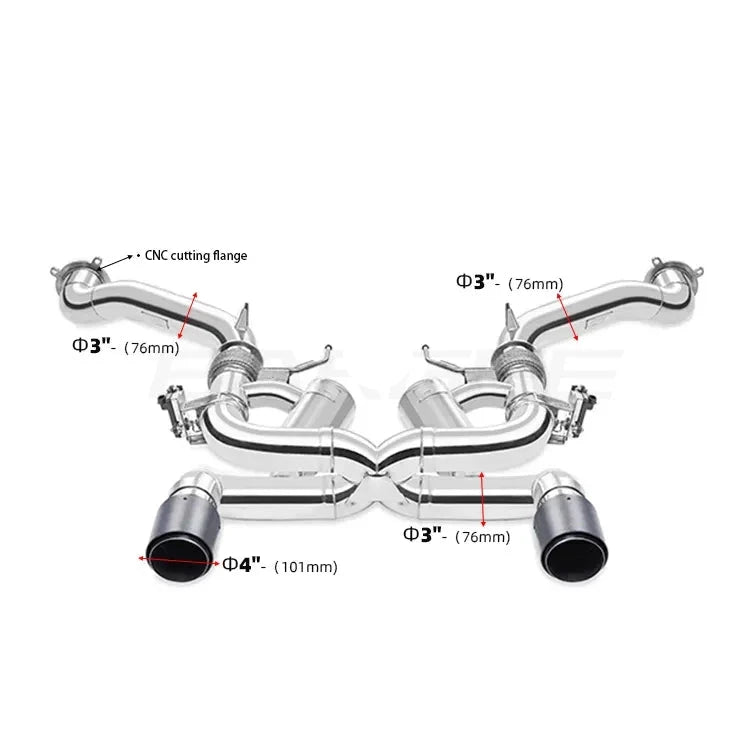 Dual Valved Catback Exhaust for McLaren 720S 4.0L M840T V8 (2018-Present)