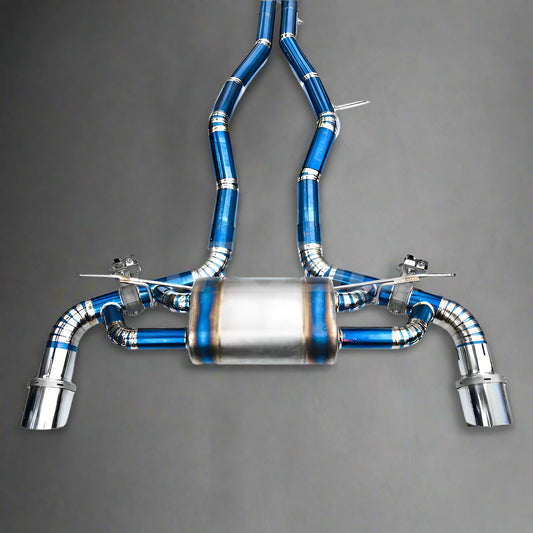 Valved Titanium Blue Exhaust Pipe for Toyota A90 Supra (2019-Present)