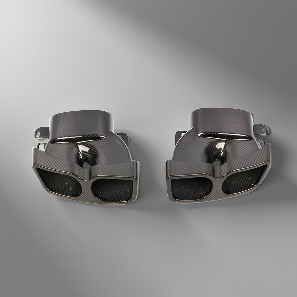 Dry Carbon Fiber Tail Muffler Exhaust for Mercedes Benz W205, W213, W218, W222, GLE, GLC & CLA (2019)