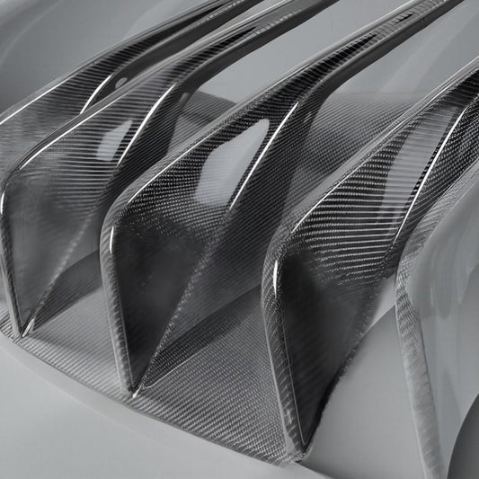 MC Style Carbon Fiber Rear Diffuser & Down Spoiler - Maserati Gran Turismo GT