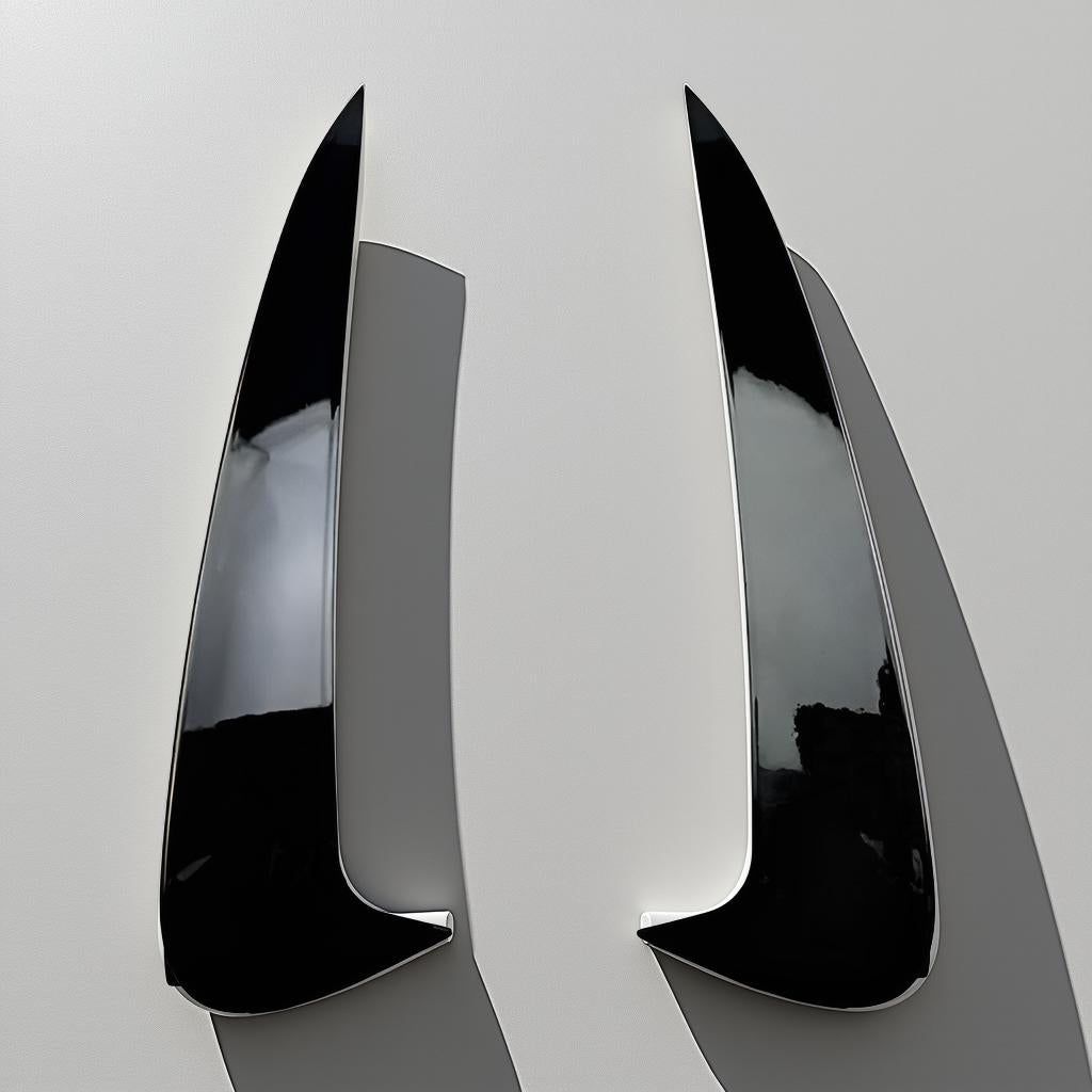 Mercedes-Benz C Class W205 C43 & C63 AMG Glossy Black Rear Bumper Air Vent Covers 2014-2019, Set of 2