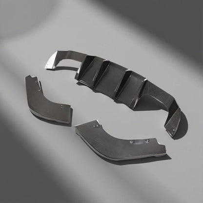 3-Piece Carbon Fiber Front Bumper Lip Splitter Set for BMW M2 Competition (F87, 2019-2021)
