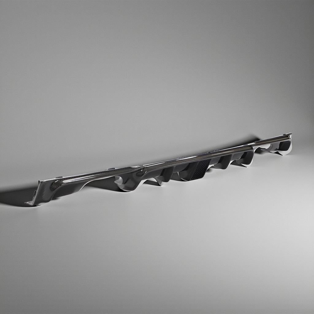 Quad Pipe Carbon Fiber Rear Valance with Brake Light for BMW F30 & F31 M Sport 318i, 320i, 328i, 330i (2013-2018)