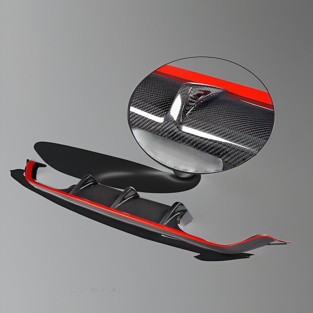 Custom Red Carbon Fiber Rear Lip Diffuser for BMW M3 & M4 (F80/F82), 2014-2018