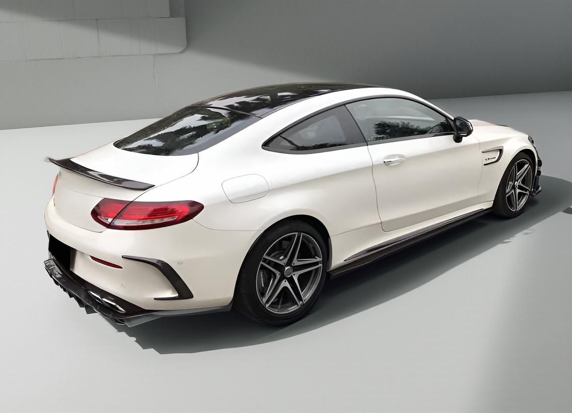 Carbon Fiber Side Skirts Extension Splitter for Mercedes Benz W205/C205 C300 Sport, C43, C63 (2015-2019)