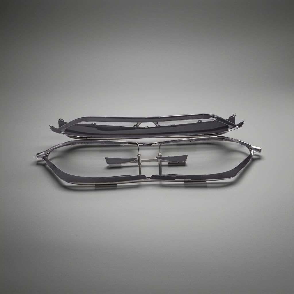 Black ABS Front Lip Splitters with Canards for Mercedes Benz A-Class (A180, A200, A250, A45 AMG) 2016-2017
