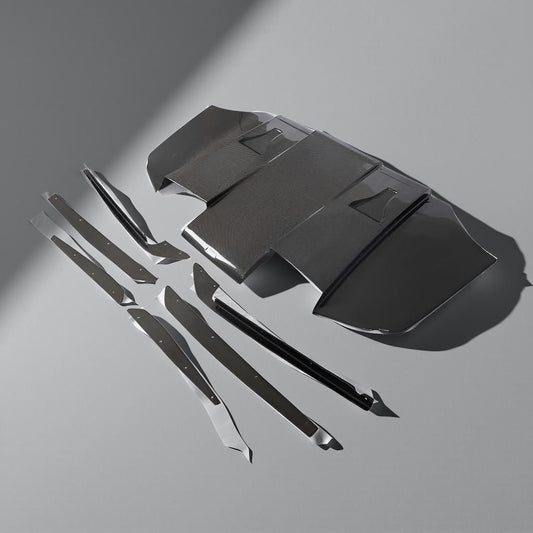 BMW E92 & E93 M3 Rear Carbon Fiber Bumper Diffuser Chin Lip Fins Trim (2009-2013)