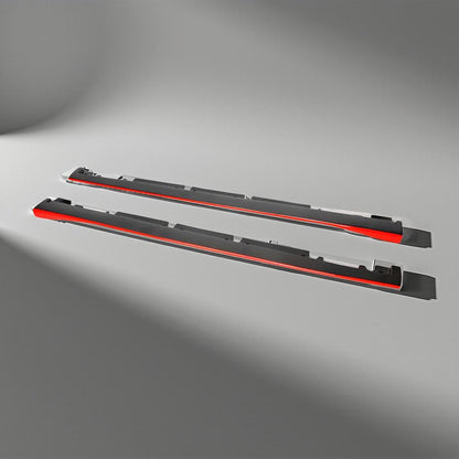 Mercedes Benz A-Class W176 Red Trim Carbon Fiber Side Skirts Extension (2013-2018)