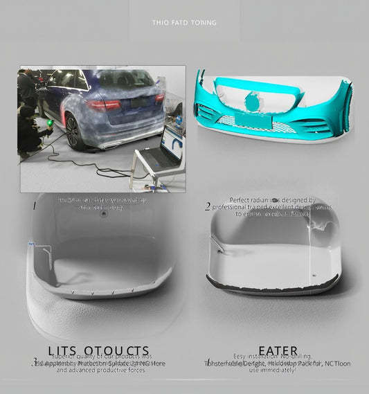 Dry Carbon Fiber Front Lower Lip for Mercedes-Benz W205 & W206 C43 AMG Sport Facelift (2019-2021)