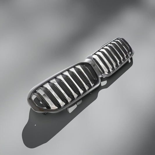 Dry Carbon Fiber G30 Single Slats Front Kidney Grille for BMW 5 Series G38 LCI 530i Sedan (2021-2023, ACC Version)