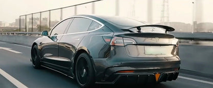 Tesla Model 3 Dry Carbon Fiber Tailgate with Automatic Lift Wings