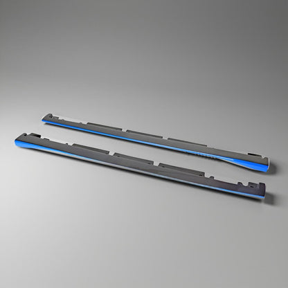 Blue Trim Carbon Fiber Side Skirts for Mercedes Benz CLA200, CLA250 & CLA45 AMG (2013-2018)