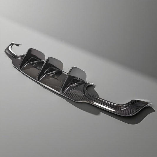 Mercedes-Benz C63 AMG Black Series Carbon Fiber Rear Diffuser with Big Fins (2012-2015 W204)