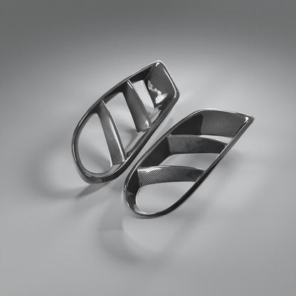 Carbon Front Bumper Grill & Air Vent Fog Cover for Mercedes-Benz W205 Sport C43 AMG (2015-2018)