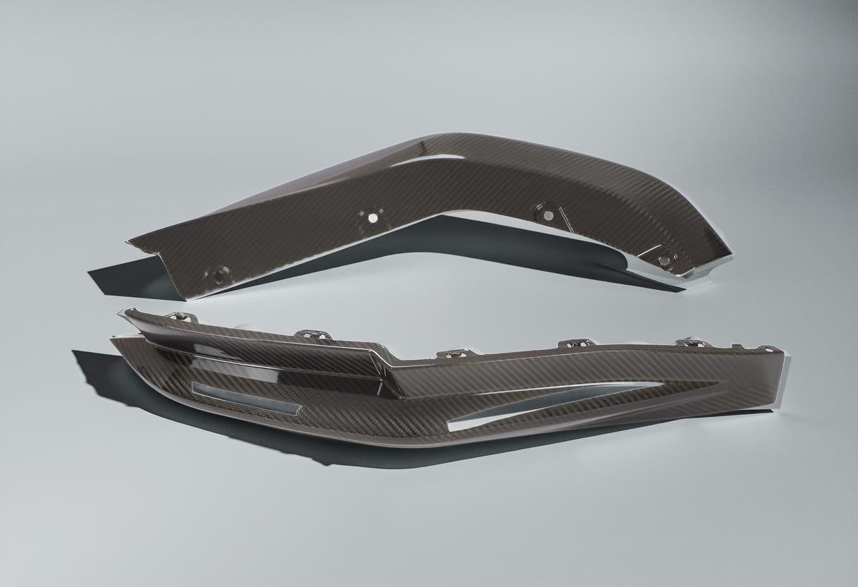 Dry Carbon Fiber Rear Bumper Splitter Flaps for BMW G80 M3 2021 & 2022